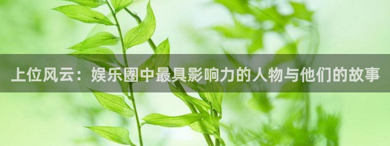 bg大游集团：上位风云：娱乐圈中最具影响力的人物与他们的故事